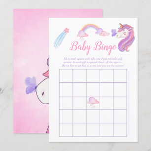 Rainbow Unicorn Baby Girl Dusche Bingo Einladung