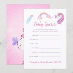 Rainbow Unicorn Baby Girl Shower Baby Ratings Einladung