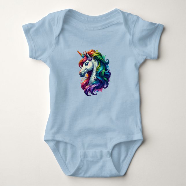 Rainbow Unicorn Baby Suite Baby Strampler (Vorderseite)