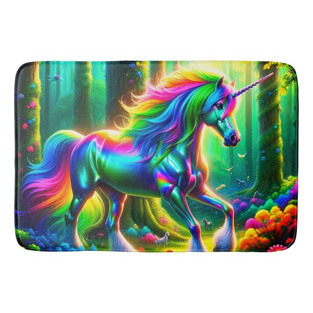 Rainbow Unicorn Badematte (Vorderseite)
