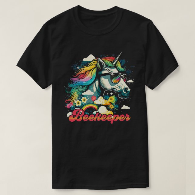 Rainbow Unicorn Beekeeper T-Shirt (Design vorne)