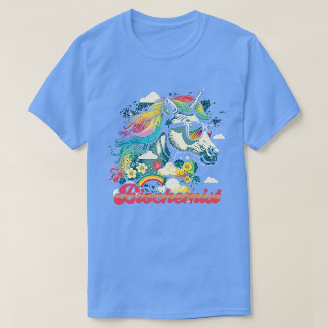 Rainbow Unicorn Biochemiker T-Shirt (Design vorne)