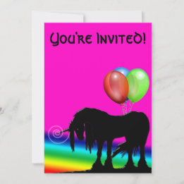 Rainbow Unicorn Birthday Einladung