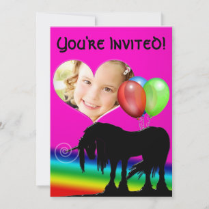 Rainbow Unicorn Birthday (Fotokarte) Einladung