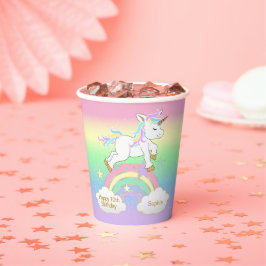 Rainbow Unicorn Birthday Pappbecher