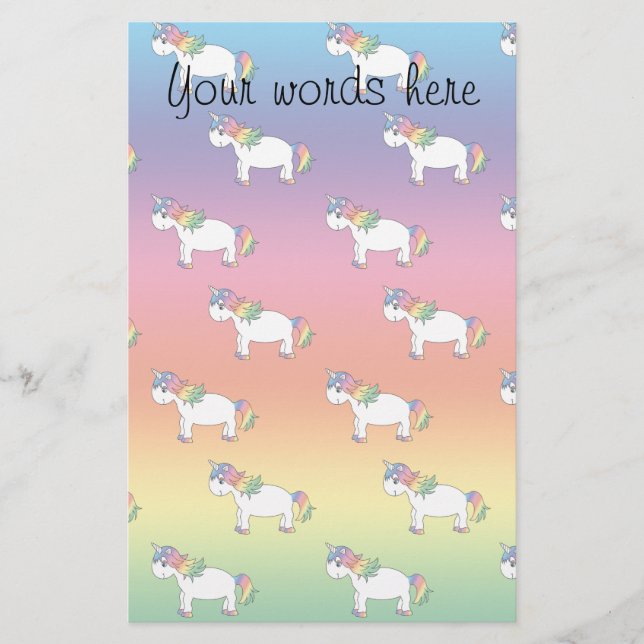 Rainbow-Unicorn Briefpapier (Vorderseite)
