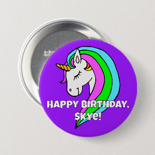 Rainbow Unicorn Button