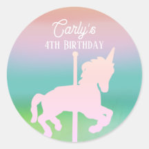 Rainbow Unicorn Carousel Birthday