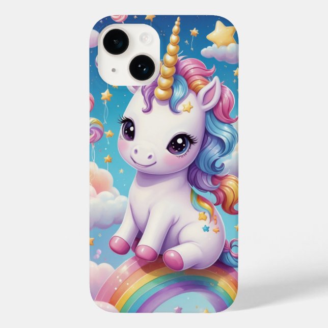Rainbow Unicorn Case-Mate iPhone Hülle (Rückseite)