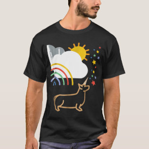 Rainbow Unicorn Corgi Dog T-Shirt