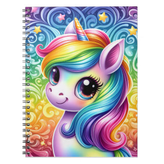 Rainbow unicorn cute fun notebook notizblock