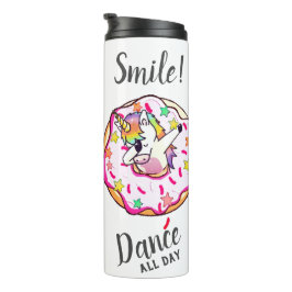Rainbow Unicorn Dab Dance Pose Rosa Donut Thermal Thermosbecher