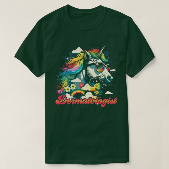 Rainbow Unicorn Dermatologe T-Shirt (Design vorne)