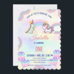 Rainbow Unicorn & Dinosaur Friends Birthday Party Einladung<br><div class="desc">Rainbow Unicorn & Dinosaur Friends Birthday Party</div>