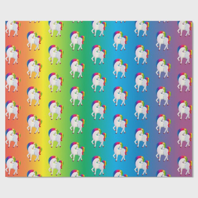 Rainbow Unicorn farbiges Geschenk Geschenkpapier (Flach)