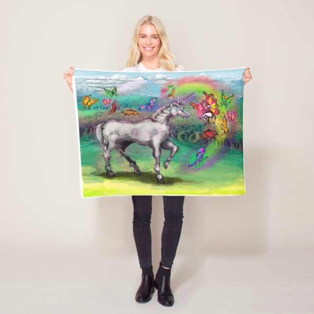 Rainbow Unicorn Feen Fleecedecke (Beispiel)