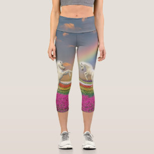 Rainbow Unicorn Foals Fantasy Capri Leggings