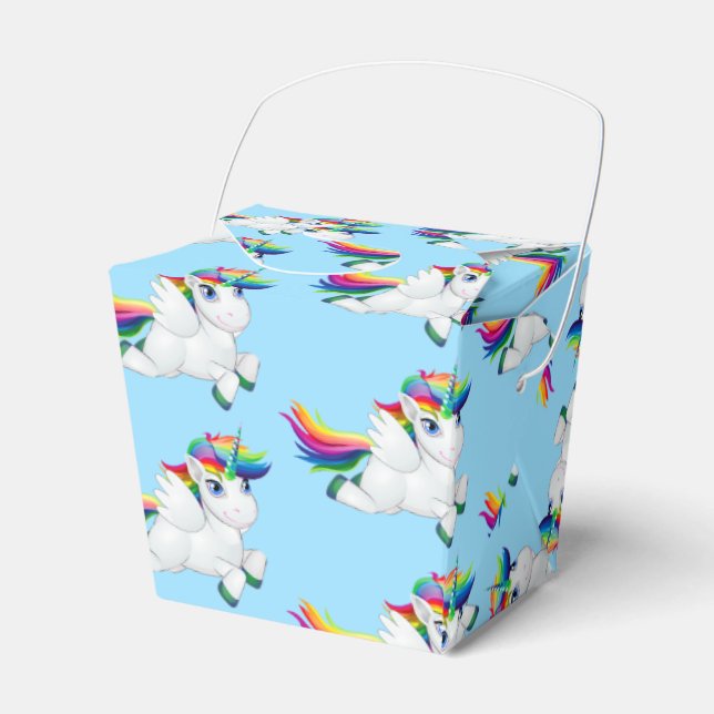 Rainbow Unicorn Gastgeschenk Box Geschenkschachtel (Vorderseite)