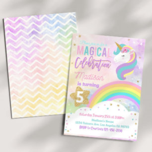 RAINBOW UNICORN Geburtstagseinladung Editable Unic Einladung