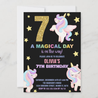 Rainbow Unicorn Geburtstagseinladungen Fly Einladung