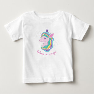 Rainbow Unicorn Geburtstagsparty Baby T-shirt