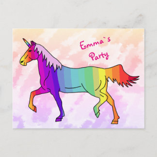 Rainbow Unicorn Geburtstagsparty Einladung