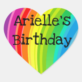 Rainbow Unicorn Geburtstagsparty Heart Sticker