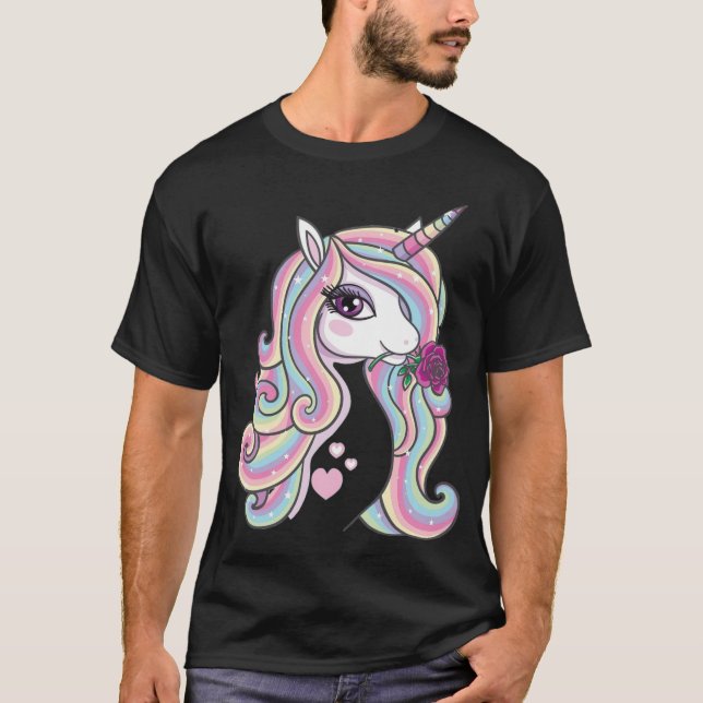 Rainbow Unicorn geek  T-Shirt (Vorderseite)