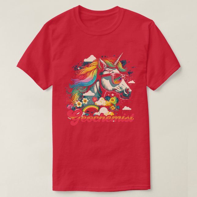 Rainbow Unicorn Geochemist T-Shirt (Design vorne)