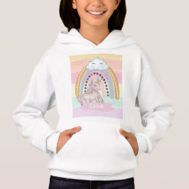 🦄 Rainbow Unicorn Girl Individuelle Name Hoodie