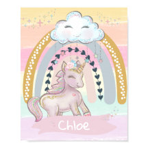 🦄 Rainbow Unicorn Girl Individuelle Name