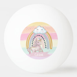 🦄 Rainbow Unicorn Girl Individuelle Name Tischtennisball