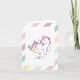 Rainbow Unicorn Girls Geburtstagsparty Dankeskarte