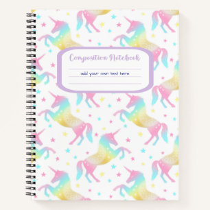 Rainbow Unicorn Girls Komposition Notebook Notizbuch