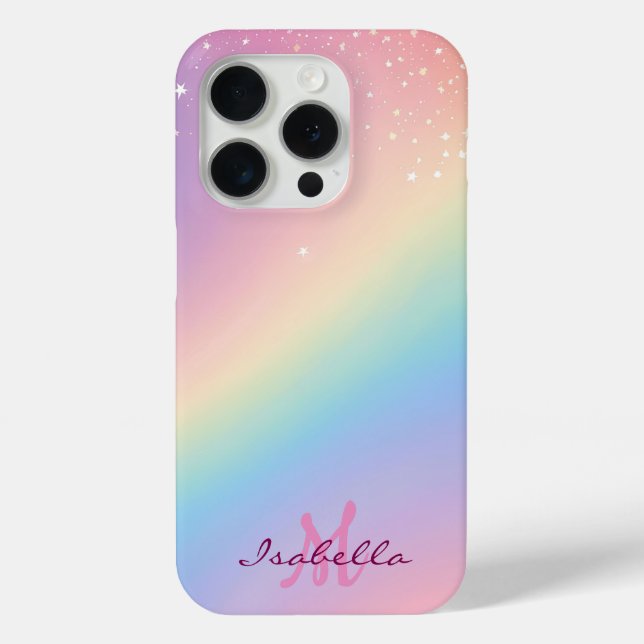 Rainbow Unicorn Glitzer Case-Mate iPhone Hülle (Rückseite)