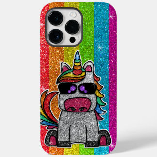 Rainbow Unicorn Glitzer Funkelnd Gold Glitzern Case-Mate iPhone 14 Pro Max Hülle