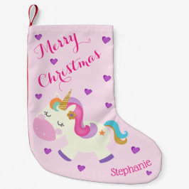 Rainbow Unicorn Glitzer Weihnachten Rosa Kleiner Weihnachtsstrumpf