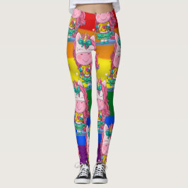 Rainbow Unicorn Glitzern Leggings