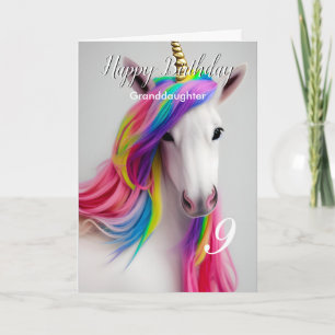 Rainbow Unicorn Happy Birthday Grandtochter Card Karte