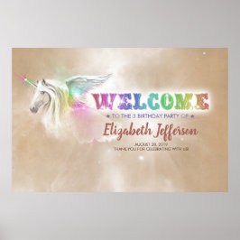 Rainbow Unicorn | Herzlich Willkommen im Magischen Poster
