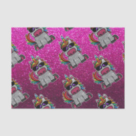 Rainbow Unicorn Hot Pink Glitzer Birthday Wrapping Seidenpapier
