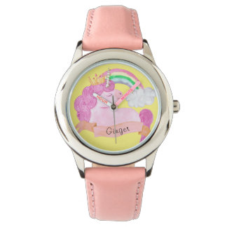 🌈 Rainbow Unicorn Individuelle Name Armbanduhr