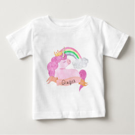 🌈 Rainbow Unicorn Individuelle Name Baby T-shirt