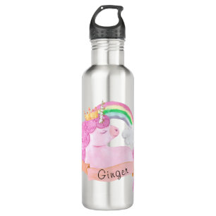 🌈 Rainbow Unicorn Individuelle Name     Edelstahlflasche