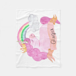 🌈 Rainbow Unicorn Individuelle Name Fleecedecke