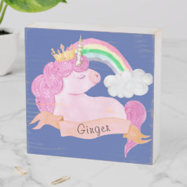 🌈 Rainbow Unicorn Individuelle Name Holzkisten Schild