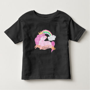 🌈 Rainbow Unicorn Individuelle Name Kleinkind T-shirt