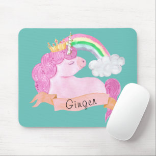 🌈 Rainbow Unicorn Individuelle Name Mousepad