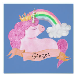 🌈 Rainbow Unicorn Individuelle Name Poster