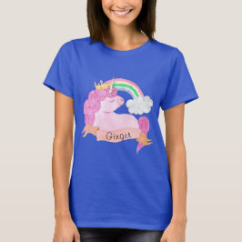 🌈 Rainbow Unicorn Individuelle Name T-Shirt